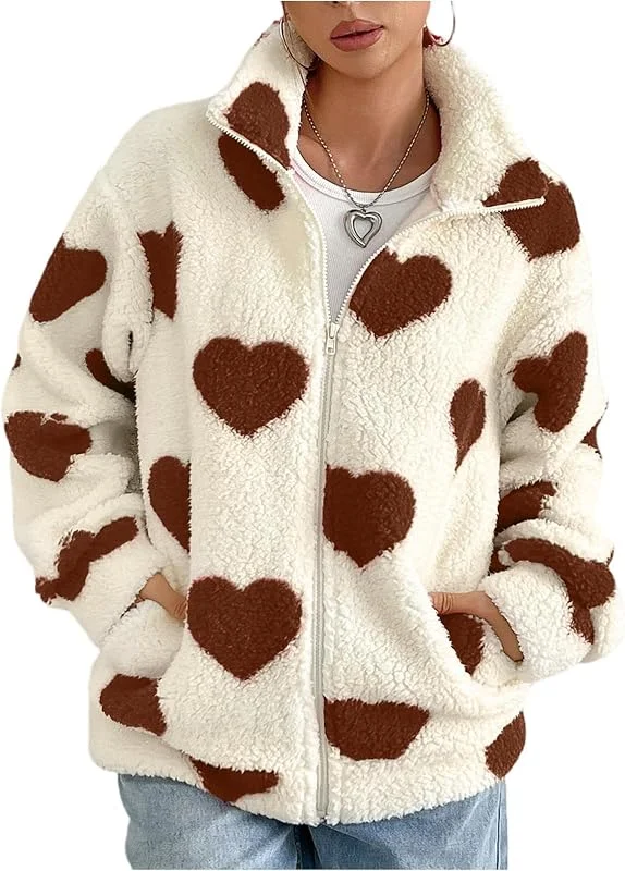 Ansenesna Teddyjacke Damen Ohne Kapuze Winterjacke Warm Teddy Fleecejacke — Heizkleidung