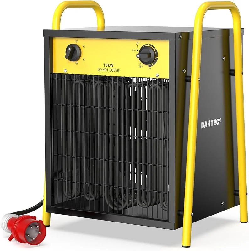 DAHTEC 15 kW Elektro Heizlüfter Große Räume mit Thermostat & 3 Heizstufen — Heizung Warmepumpe