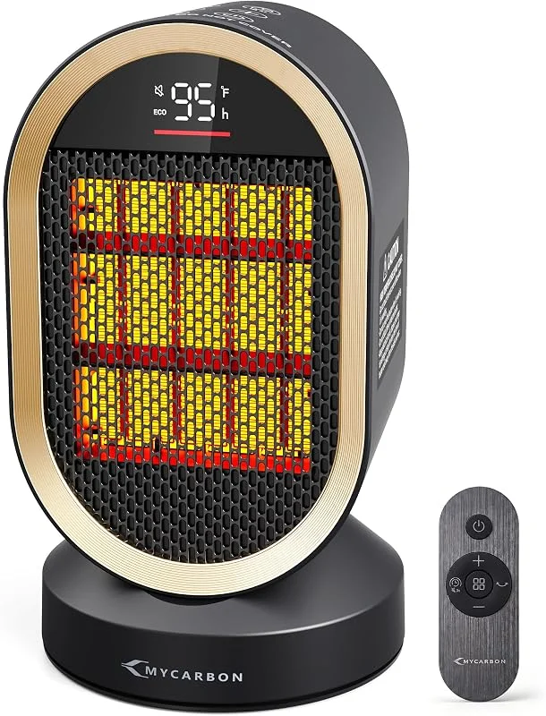 MYCARBON Heizlüfter Energiesparend leise, 80°Oszillation, 35dB, 1500W — Heizung Warmepumpe