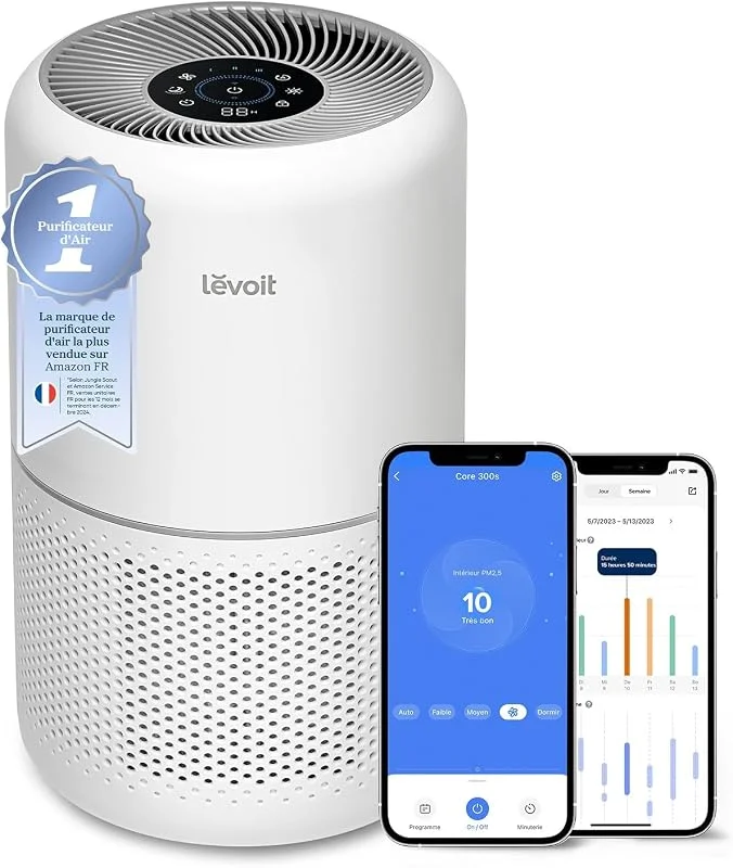 LEVOIT HEPA-Luftreiniger, intelligent, gegen Pollen & Gras, reinigt bis zu 50 m², Überwachung der Luftqualität, Steuerung über Alexa-App, 22 dB, leise, Core 300S — Luftbefeuchter