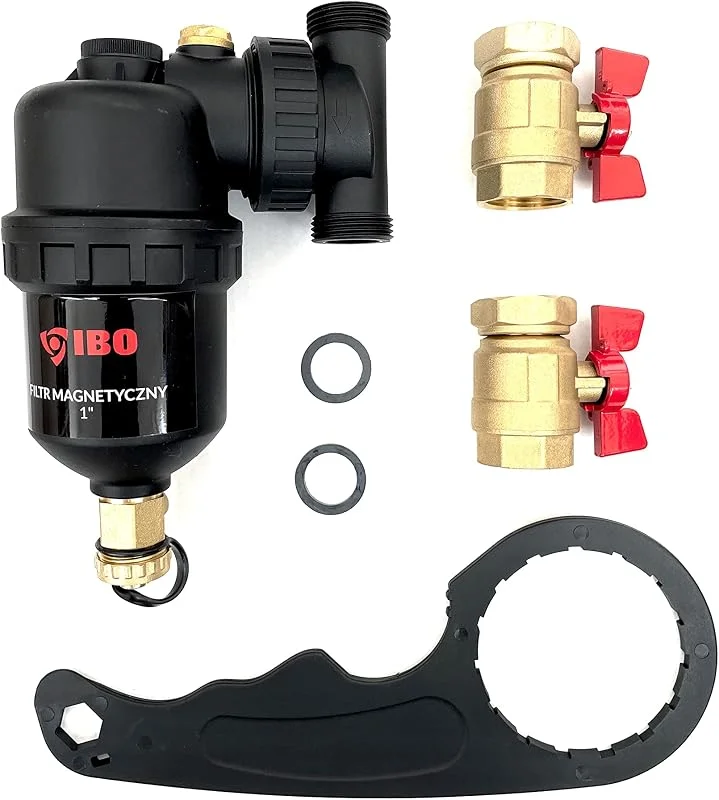 ibo 1'' Magnetischer Schlammabscheider Schmutzfänger 1 Zoll, Magnet Filter Schmutzfänger, Magnetischer Partikelabscheider zum Schutz vor Schlammbildung Entfernen von Schmutzpartikeln — Heizung Warmepumpe