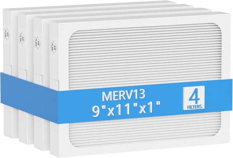 9 x 11 x 1 MERV 13 Ersatz-Luftentfeuchterfilter, kompatibel mit Santa Fe Compact70, Ultra70, Element, Compact2, UA 65H Luftentfeuchter-Modellen, 4 Stück — Luftbefeuchter