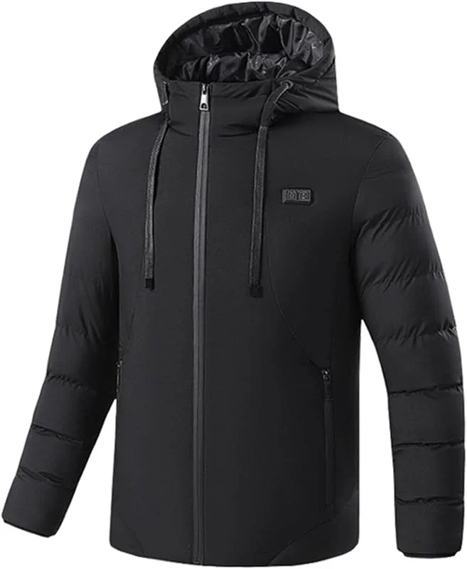 Generisch Beheizbarer Hoodie Herren Beheizter Kapuzenpullover Heizung 11 Heizzonen Beheizbarer Pullover mit Kapuze Sweatshirt Outdoor Heizpullover Winter Körperwärmer Hoody Kapuzenpulli — Heizkleidung
