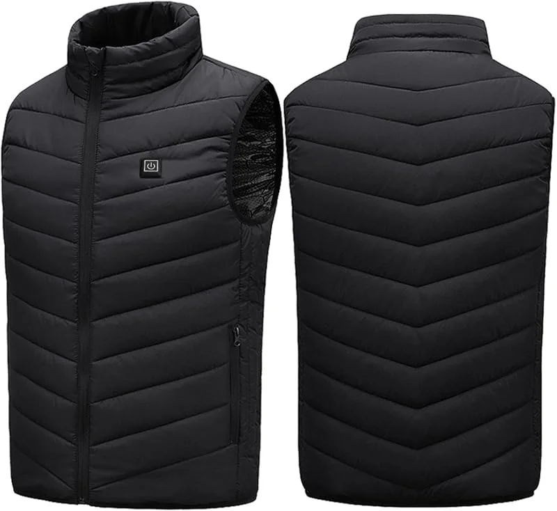 Beheizbare Weste Damen Herren - Heizweste Damen Leichter und Warmer Mantel, Beheizbare Weste für Frauen mit Reißverschluss Taschen Beheizte Jacke, Übergangsweste Unisex Wärmeweste Winterjacke — Heizkleidung