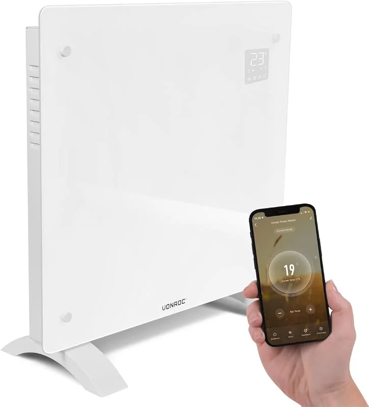 Vonroc Elektroheizung energiesparend 1000W - Konvektor Heizung [12qm Räume] — Heizung Warmepumpe