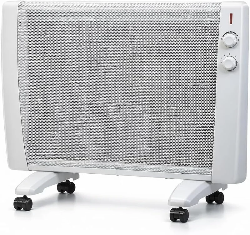 Syntrox Germany Infrarotheizung 2400W, Wärmewellenheizung – mobile Elektroheizung mit Thermostat & 4 Heizstufen, leise & staubfrei, Standgerät mit Rollen und Wandmontage — Heizung Warmepumpe