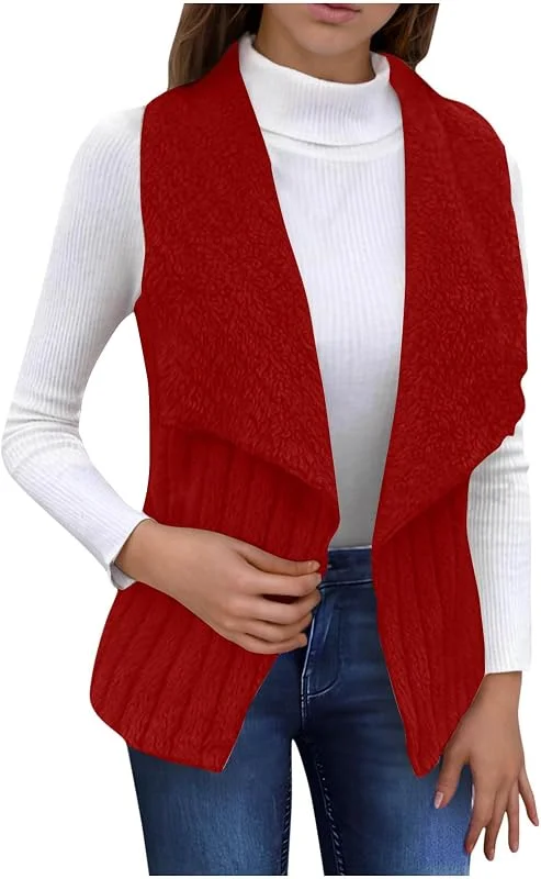 Fleece Weste FüR Damen Elegante Fleecejacke V-Ausschnitt Fleeceweste Warm — Heizkleidung