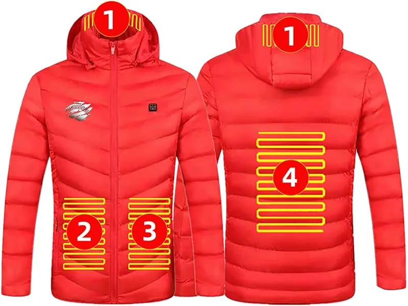 Generisch Heizjacke Herren Beheizbare Jacke mit Heizung USB Elektrische Beheizte Jacke mit 4 Heizzonen Winterjacke Beheizbare Pufferjacke Heizmantel Kapuze Funktionsjacke Outdoorjacke — Heizkleidung
