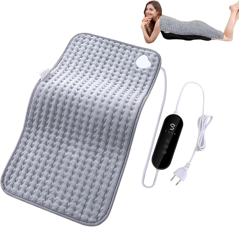 Elektrisches Heizkissen 30x60 cm - 9 Temperaturen, Plüschweich, Flammhemmend, für Büro, Bett & Körper — Heizkleidung