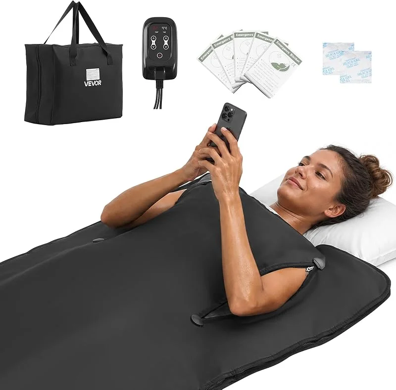 VEVOR Infrarot-Saunadecke mit Armlöchern Infrarotdecke 180 x 80 cm Schwarz — Heizung Warmepumpe