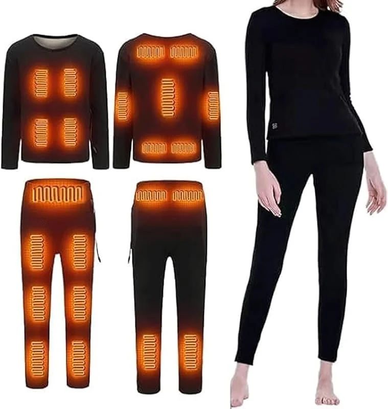 Beheizte Motorradjacke für Männer und Frauen, elektrisch, USB-Heizjacke, Heizanzug, Thermounterwäsche-Set, beheizbares Hemd, Oberbekleidung (Farbe: Set, Größe: L) (Set S) — Heizkleidung
