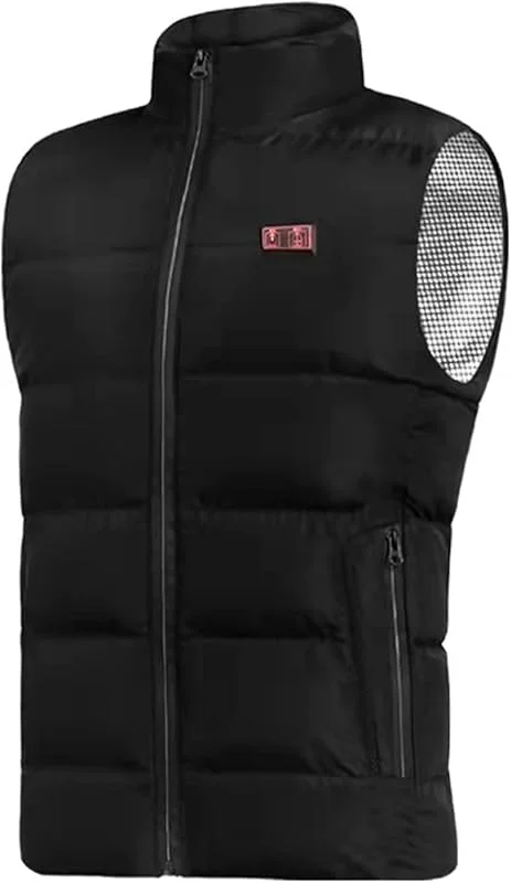 Beheizbare Winterweste for Damen und Herren mit USB-Ladefunktion, waschbar und warm, mit 9 Heizzonen, ideal for Outdoor-Aktivitäten wie Skifahren, Wandern, Jagen und Camping.(Noir, S) — Heizkleidung