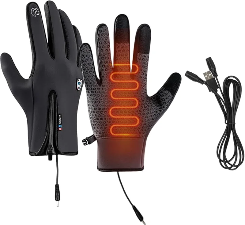 Générique Beheizte Arbeitshandschuhe, beheizte Handschuhe für Frauen – für die Hände wiederaufladbar – Winter rutschfest mit Reißverschluss, Eisangelausrüstung für Männer — Heizkleidung