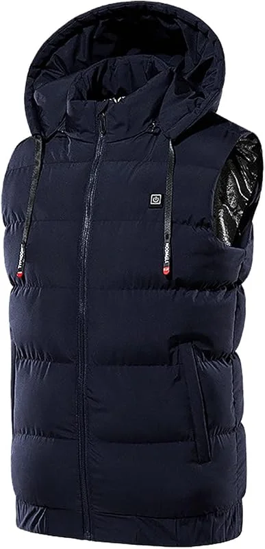 KQIVAM Beheizbare Weste Herren Damen mit Kapuze, 9 Zonen und Winterjacke USB Elektrische, Elektrische Winterjacke, Beheizte Warme Jacke Heizjacke Weich Bequem Winter Wärme Weste mit Heizung — Heizkleidung