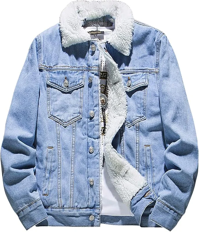 Jeansjacke Herren Winterjacke Herren Jeans Warm Gefüttert Fleecejacke Herren Beheizbare Jacke Modische Sweatjacke Outdoor Arbeitsjacke Herren Motorradjacke Herren Softshelljacke Herren Mit Knöpfen — Heizkleidung