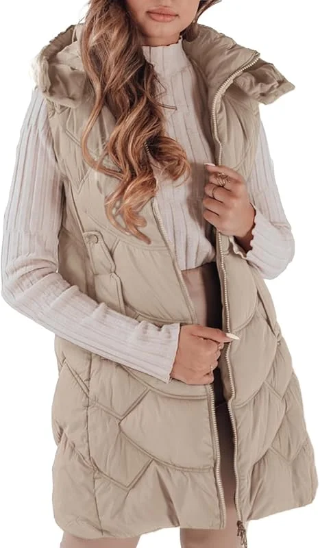Generisch Steppweste Damen Ärmellos Weste Damen Elegant Leichte Daunenweste Einfarbig Übergangsjacke Mit Kapuze Outdoor Winterjacke Warm Puffer Damenweste Mit Reissverschluss Kapuzenjacke — Heizkleidung