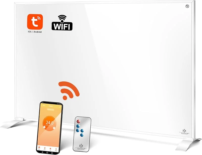 KESSER® Infrarotheizung Infrarot Standgerät & Wandmontage Elektroheizung 550W mit Fernbedienung Thermostat & App-Steuerung Elektrisch Heizpaneel Heizung Konvektor Standfüße — Heizung Warmepumpe