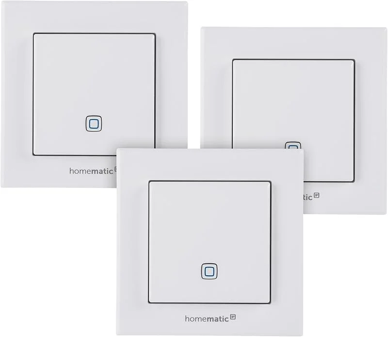 Homematic IP Smart Home 3er-Set Temperatur- und Luftfeuchtigkeitssensor – innen, steuert digital Heizkörper, Fußbodenheizung per App, Alexa, Google Assistant, Temperaturmessung, Energie sparen — Heizung Warmepumpe