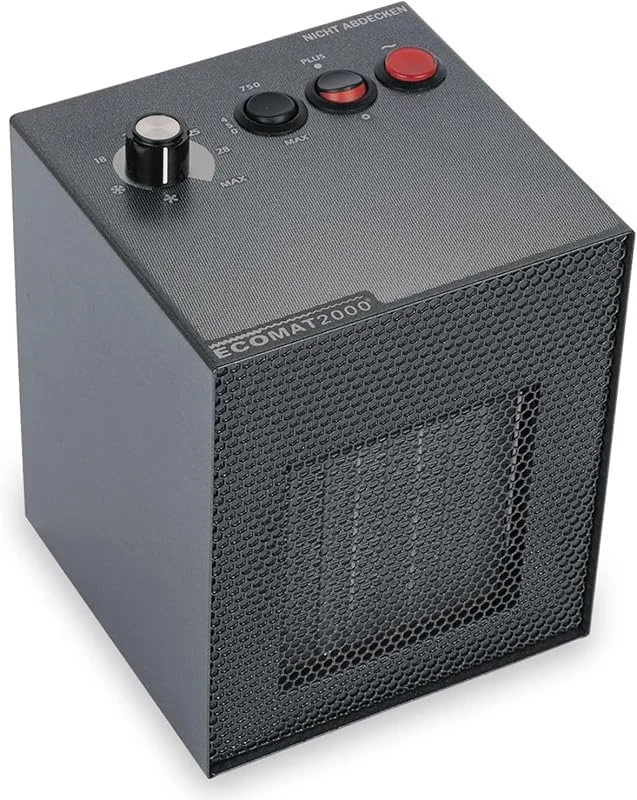 Ecomat 2000 Classic Plus, mobiler Heizlüfter, 230V, 450W, 750W, 1500W, Thermostat, Abschalt-Automatik, Anthrazit — Heizung Warmepumpe