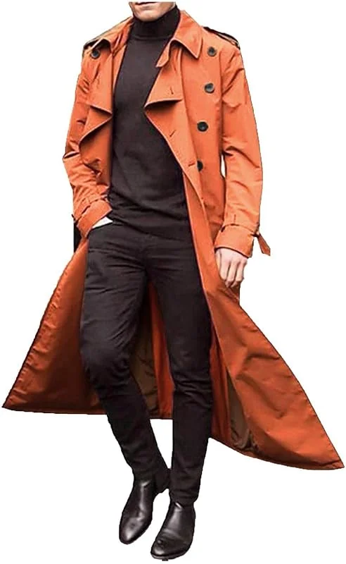 Herren Winter Warm Thick Coat Casual Outerwear - Herren Winter Lang Mantel Bequeme Midimantel Übergangsmantel Herbstmantel Einfarbig Langmantel Wintermantel Modischer Herrenmantel Gehrock Mantel — Heizkleidung