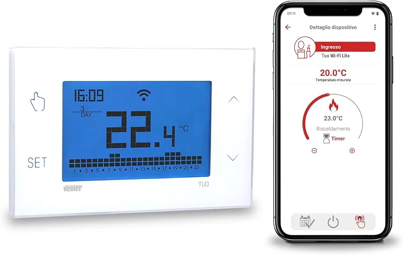 VEMER VE785700 TUO WiFi LITE - Smart WiFi Thermostat, WLAN Raumthermostat Digitaler Programmierbarer mit LCD-Display, Elektrische Fußbodenheizung, Heizungssteuerung per APP, Weiß — Heizung Warmepumpe