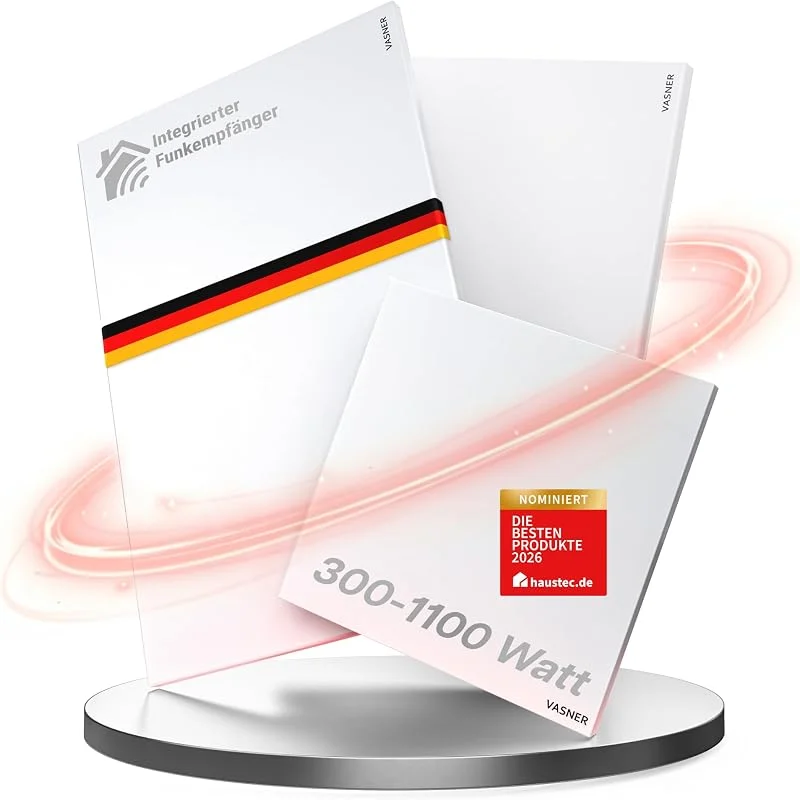 VASNER Citara M RX Funk Infrarotheizung - Infrarot Heizpaneel 300-1100 Watt - Infrarot Wandheizung Elektroheizung mit Funk Thermostat - Elektrische Heizung Innenbereich - 900 Watt — Heizung Warmepumpe