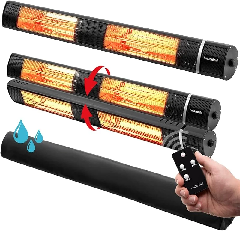 Heidenfeld Infrarot Heizstrahler IH110, Inkl. Fernbedienung, 3000 Watt — Heizung Warmepumpe