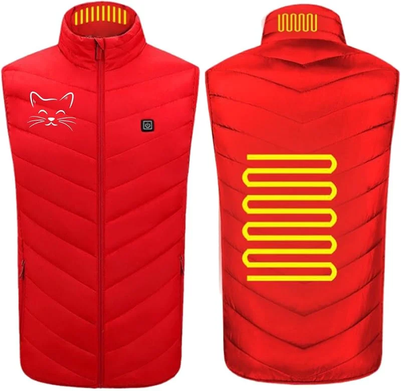 Beheizte Weste Herren Heated Vest, Beheizte Weste Damen Herren, Beheizbare Weste USB Lade Heizweste Beheizte Weste mit 3 Einstellbare Wärmestufe, USB Eletriksche Heizweste für Skifahren, Angeln — Heizkleidung