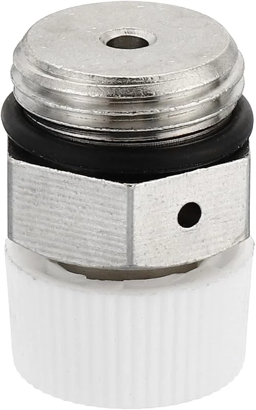 PATIKIL 3, 8" BSP Stecker Gewinde Manual Heizkörper Entlüftung Ventil Vernickelt Messing Steckventil ohne Schlüssel für Heizkörper Silber Weiß — Heizung Warmepumpe