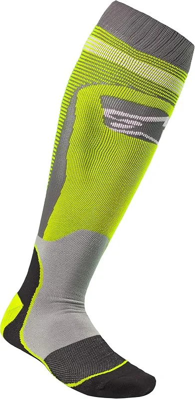 Alpinestars, Mx Plus-1 Socks, Technische Socken, Kompressionsstrümpfe für Damen und Herren, Funktionssocken für Motorradfahren, Motocross, Fahrradfahren, Laufen Gelb, Grau Größe S (1er stück) — Heizkleidung