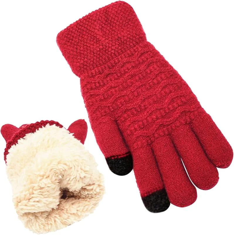 Winter Handschuhe Damen Touchscreen Fleece, Warme Kaschmir Dicke Strickhandschuhe Wollhandschuhe Thermohandschuhe Outdoor Sport Geschenke für Herren und Damen Handschuhe Winter Beheizbare Gloves — Heizkleidung