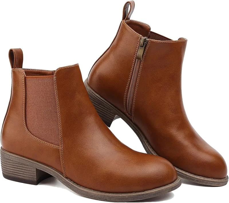 Stiefeletten Damen Knöchelstiefel Mit Reißverschluss Wasserdichte Leder Stiefeletten Stylische Chelsea Boots Mit Niedrigem Absatz Spitze Zehen Freizeitschuhe Herbst Winter Damenstiefel Schwarz Braun — Heizkleidung