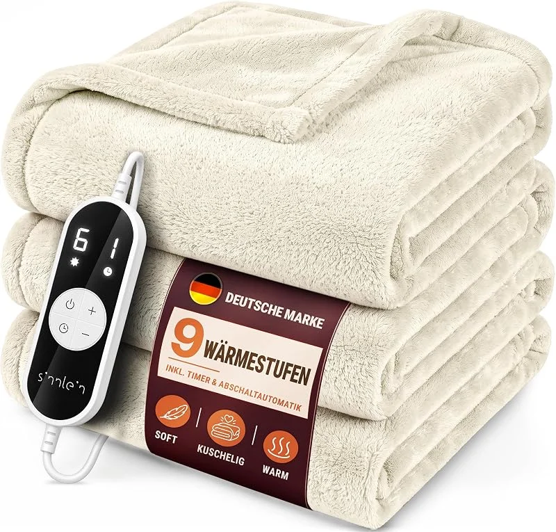 sinnlein® Heizdecke 180x130cm mit Abschaltautomatik, Wärmedecke elektrisch — Heizung Warmepumpe