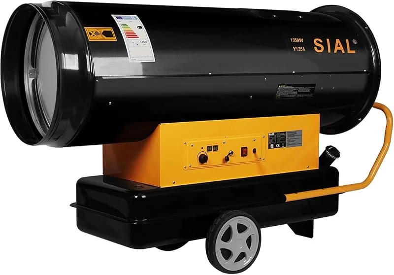 SIAL 135 kW Ölheizgebläse Y135A – Luftvolumen 5000 m³, h – Heizkanone – 100 L Tank Bauheizer Dieselheizung — Heizung Warmepumpe