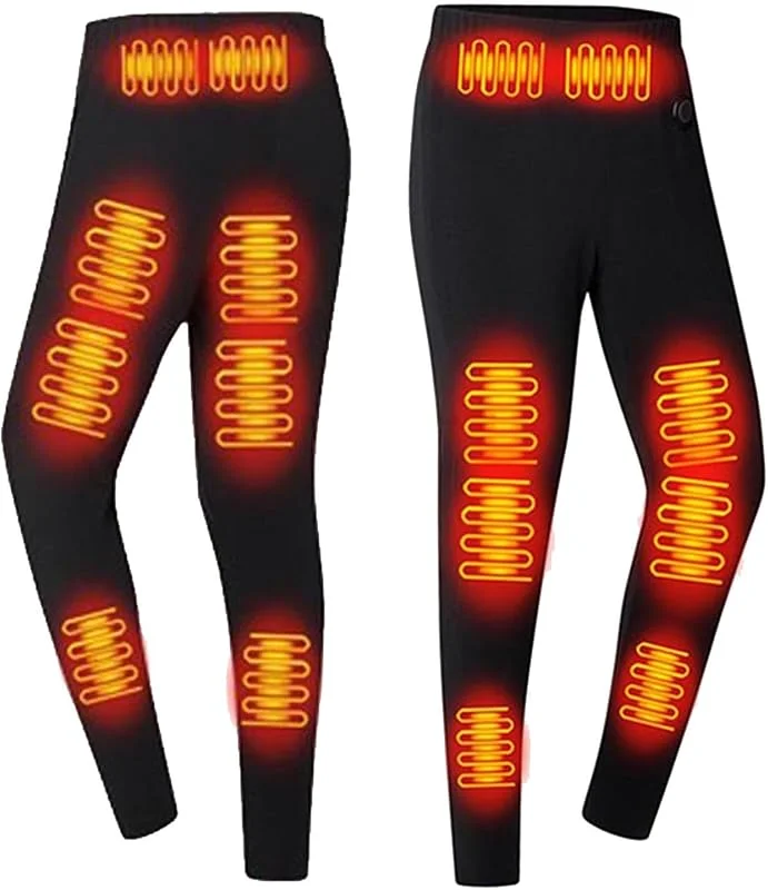 Heizhose für Herren Wiederaufladbare USB ​Elektrisch Beheizte Hose, Beheizbare Hose mit 30 Zonen für Winter Wärmende Beheizbare Thermounterwäsche Hose 3 Temperatur für Outdoor Motorrad Ski Jagd — Heizkleidung