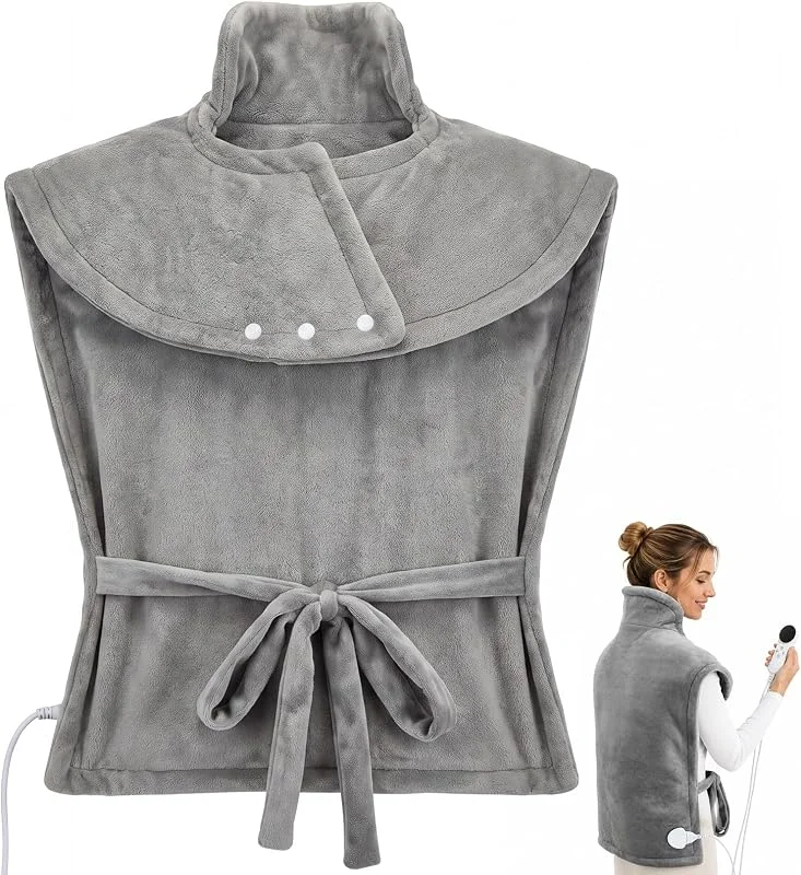 Heizkissen für Rücken Nacken Schultern, Rückenwärmer mit 9 Heizstufen & 4-Zeitstufen Abschaltautomatik, Waschbarer Flanell, Wärmekissen Rücken, Geschenke für Mütter, Frauen, Mama — Heizkleidung