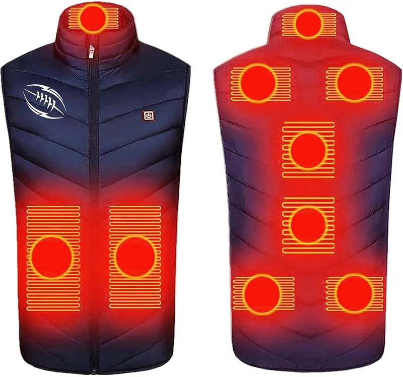 AEGJEGVD Beheizbare Weste Heizweste Herren Damen 9 Zonen Heizung 19 Temperaturregler Beheizte Weste (Ohne Powerbank) Wärmeweste für Outdoor-Aktivitäten — Heizkleidung