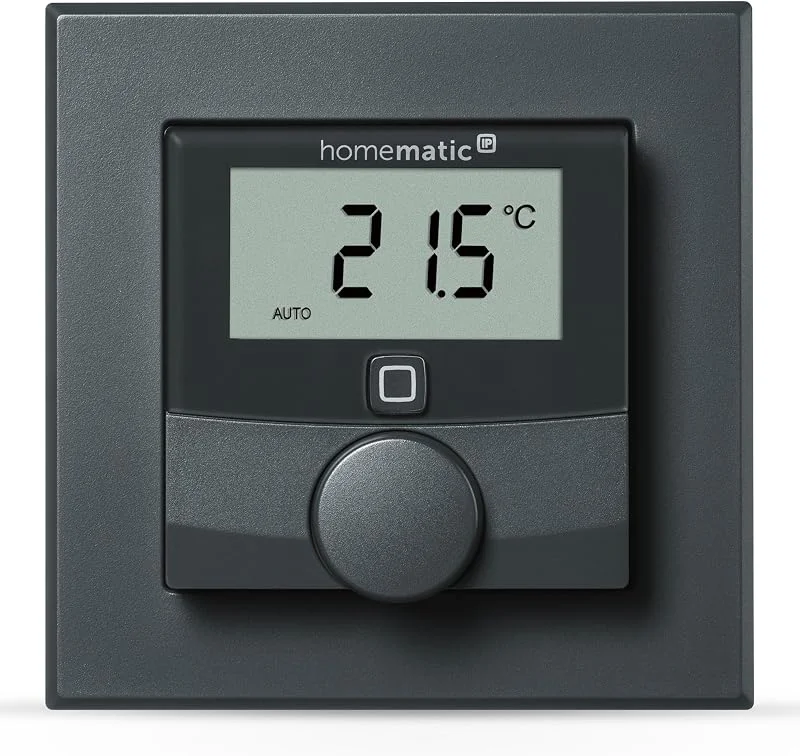 Homematic IP Wandthermostat mit Luftfeuchtigkeitssensor, anthrazit — Heizung Warmepumpe