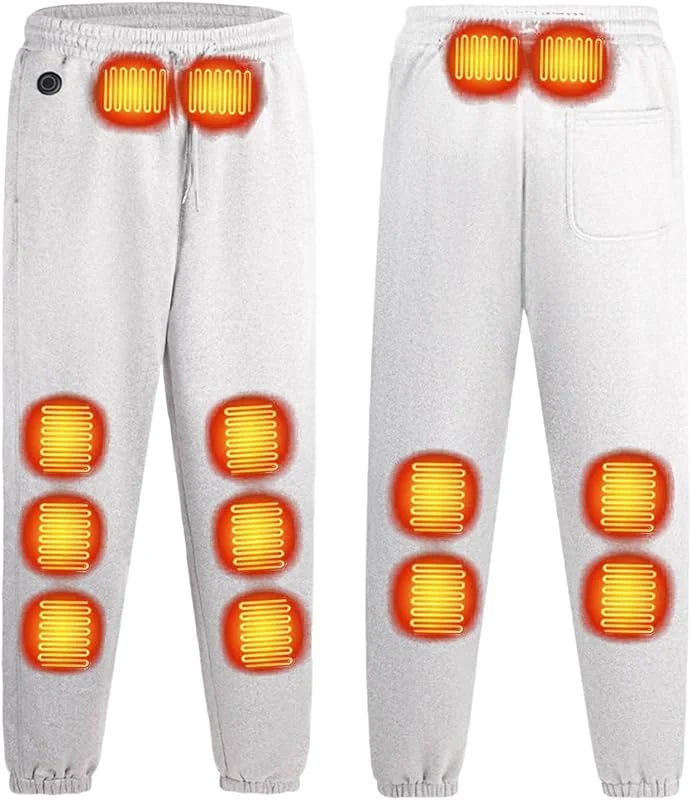 Beheizbare Hose Herren mit Powerbank Leicht Elektrische Heizhose Hosen für Outdoor Joggen, Angeln, Skifahren, Radfahren — Heizkleidung