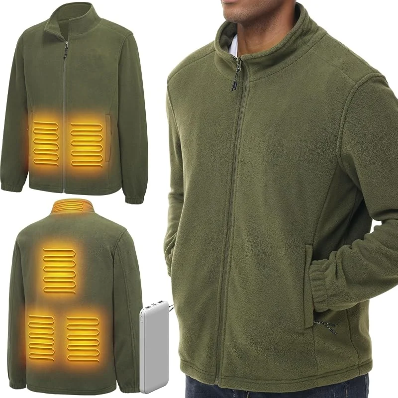 LABEWVI Beheizbare Weste, Heizweste für Damen Herren, Beheizte Jacke mit 10000mAh Powerbank, C1 Polarfleece Heizjacke, USB Wärmeweste mit Akku — Heizkleidung