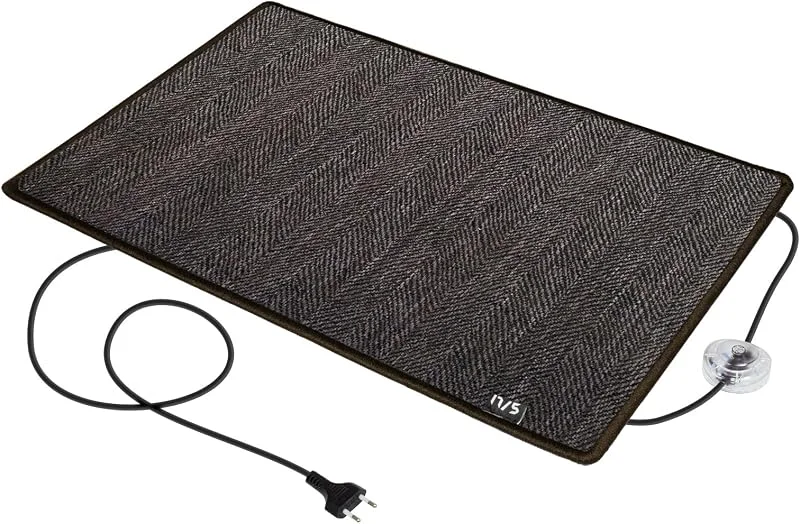 Mi-Heat hochwertiger Heizteppich Fashion Braun 50x75cm - Fußschalter ca. 40°C 230V - Elektrische Heizmatte Infrarot Fußwärmer Büro Schreibtisch Wärmematte kalte Füße wärmen — Heizung Warmepumpe