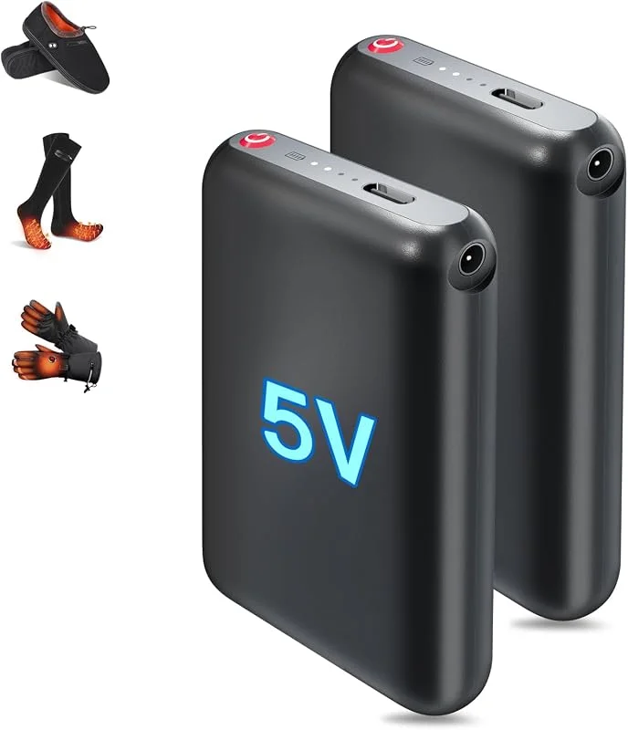 Upgraded 5V 5000mAh Smart Batteries, beheizbare Hausschuhe Spare Battery, Rtdep Elektrischer Fußwärmer beheizbar Hausschuh Batteries, Beheizbare Socken akku, beheizbare Handschuhe akku — Heizkleidung