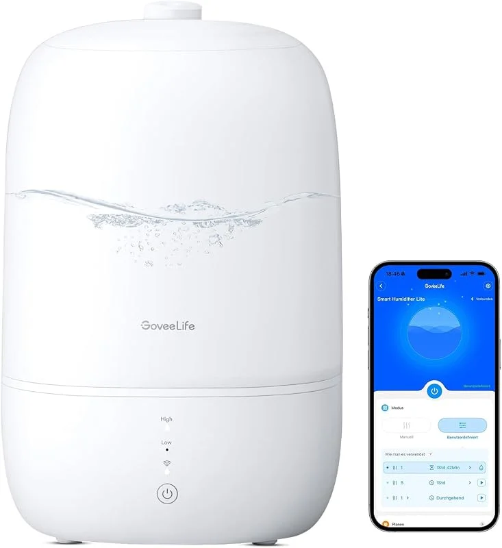 GoveeLife Kleiner Smart-Luftbefeuchter Schlafzimmer 3L Top-Fill Ultraschall