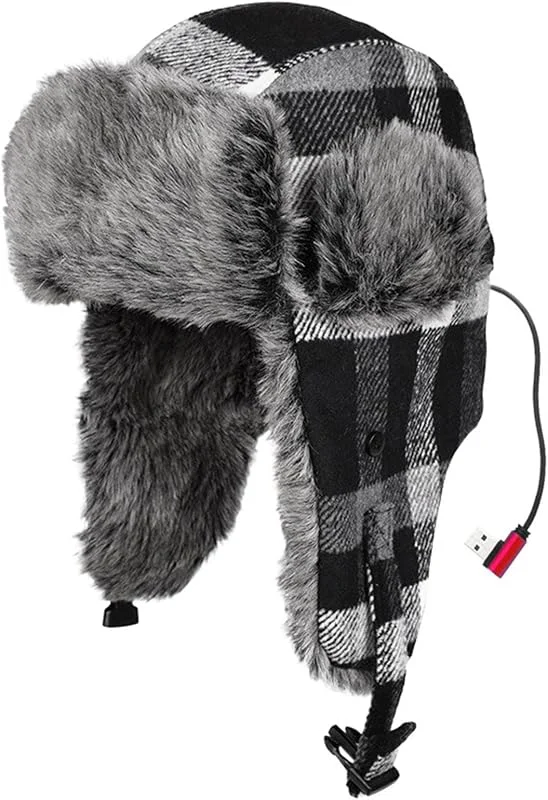 Winter Ushanka Mütze Winddichtes Steckermodell Mit Ohrenschützern — Heizkleidung