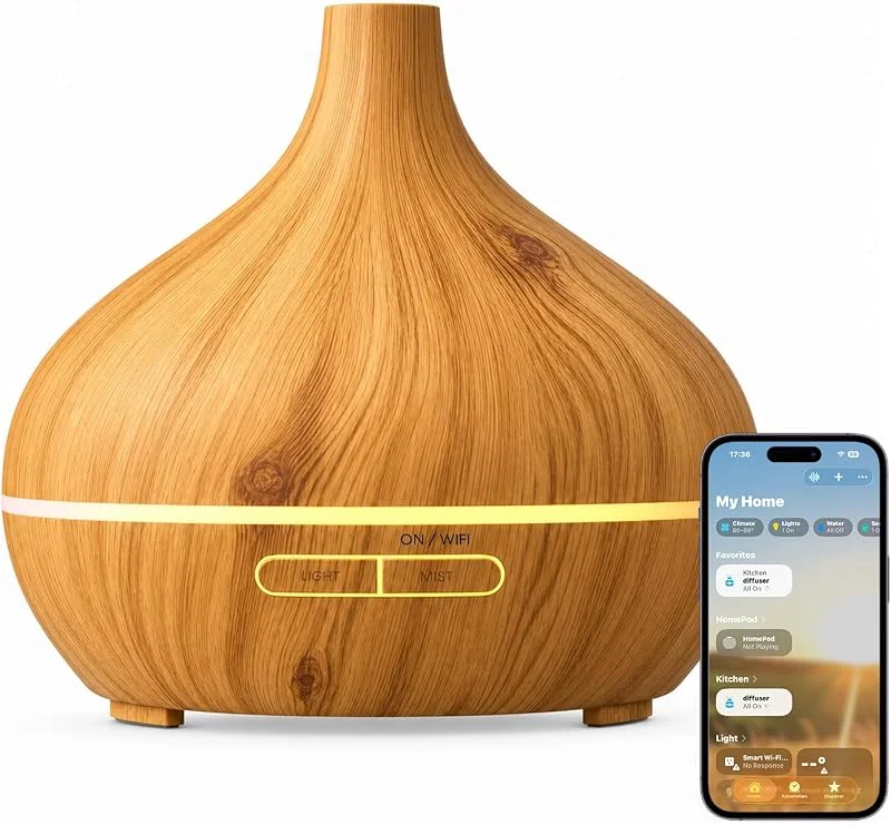 Meross Smart Aroma Diffuser mit APP Steuerung, Luftbefeuchter WLAN kompatibel mit Apple Home, Alexa und Google Home, Fernsteuerung & Sprachsteuerung, Zeitschaltuhr, 400ml