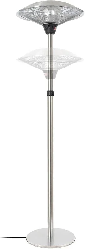 Lucande Infrarot Heizstrahler Outdoor höhenverstellbar 160-200 cm silber — Heizung Warmepumpe