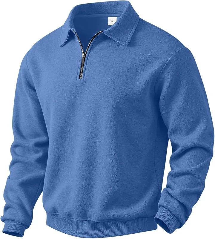 Pullover Herren Reißverschluss Stehkragen Fleece Sweatshirt Herren Ohne Kapuze Sweatjacke Langarm Übergangsjacke Bequem Angenehm Weich Outdoor Casual Sweatpullover Jersey Strickpullover — Heizkleidung