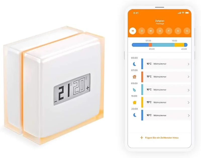 Netatmo Vernetzter und intelligenter Thermostat für Einzelkessel, NTH01-FR-EC — Heizung Warmepumpe