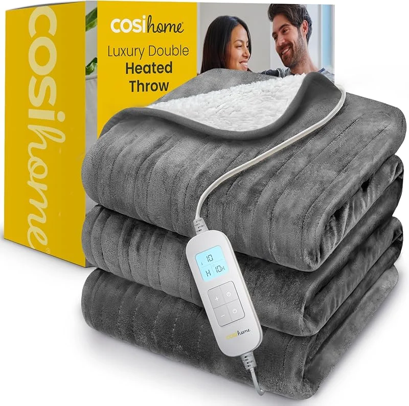 Cosi Home Heizdecke mit Abschaltautomatik 200x150 cm, Wärmedecke, Grau — Heizung Warmepumpe