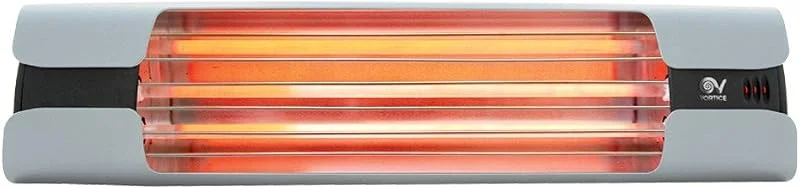 Vortice Wand-Heizung mit Zugschnur, Infrarot, 600, 1200, 1800 W, Thermologika Design, 1 Stück, licht grau, 70003 — Heizung Warmepumpe